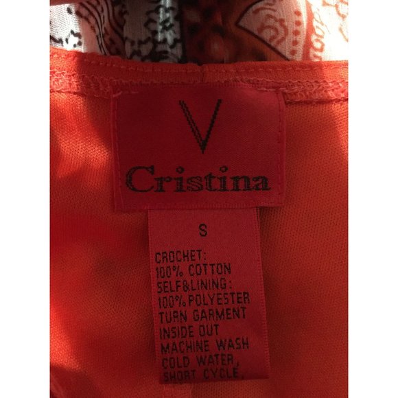 V Christina Small Orange Crochet Colorful Flowy Casual Occasion Travel Dress - Picture 5 of 5